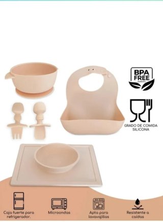 Vajilla silicona bebé 5 piezas
