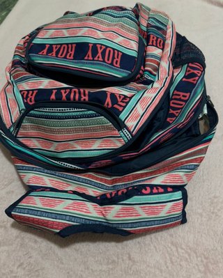 Mochila Roxy étnica azul y rosa