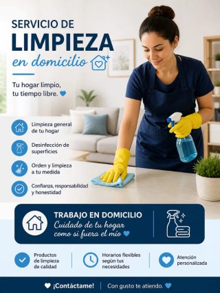 Me dedico a limpiar casas a domicilio