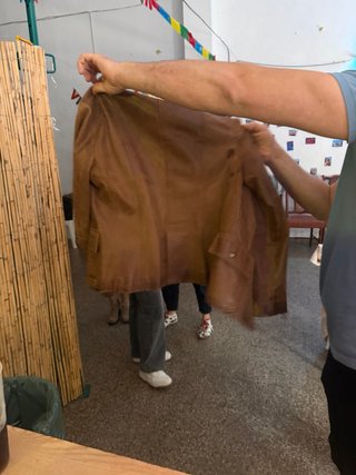 Chaqueta de piel de cabra buena buena
