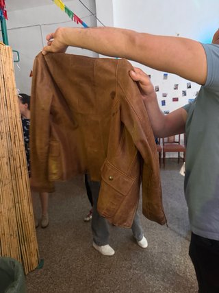 Chaqueta de piel de cabra buena buena