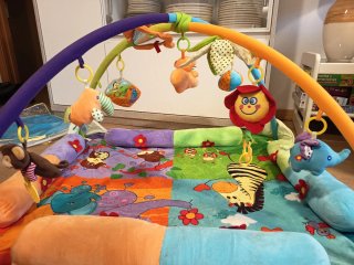 Alfombra de juegos para bebé con gimnasio