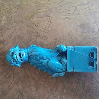 Figura León Foo Porcelana Azul