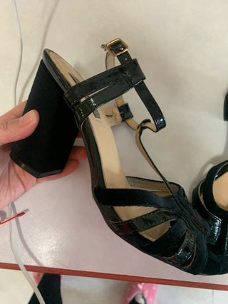 Sandalias negras tacón talla 37