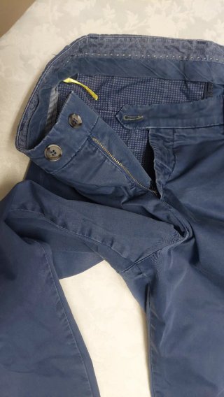 Pantalone uomo cotone blu.  Made in Italy