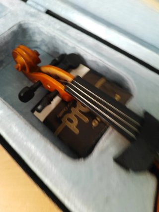 Violín con funda y arco y almohadilla
