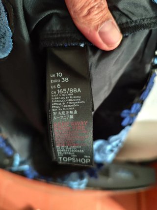 Vestido Topshop floral negro y azul