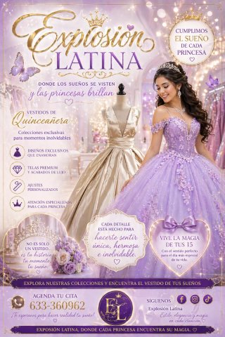 Vestido de 15 años Explosión Latina Azul