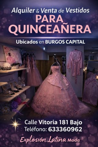 Vestido de 15 años Explosión Latina Azul