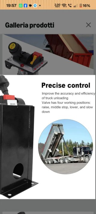 Interruttore valvola Idraulico Cassone Carrello