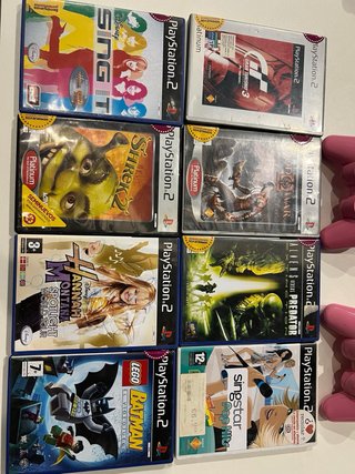 Consola PS2 Rosa + Lote Juegos Karaoke