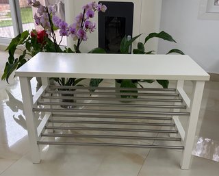 Banco zapatero IKEA TJUSIG blanco
