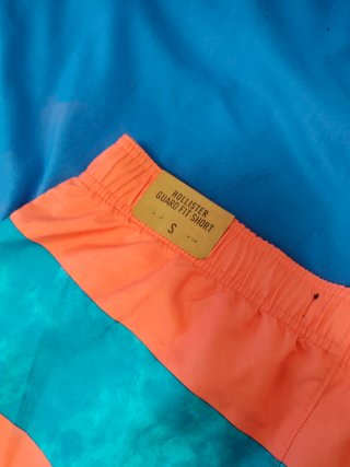 Bañador Hollister Hombre Naranja y Turquesa