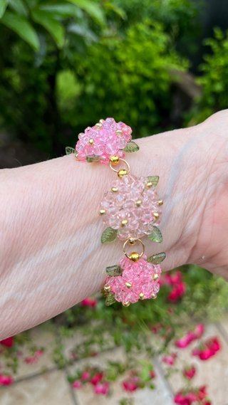Pulsera Hydrangea Hortensia rosa