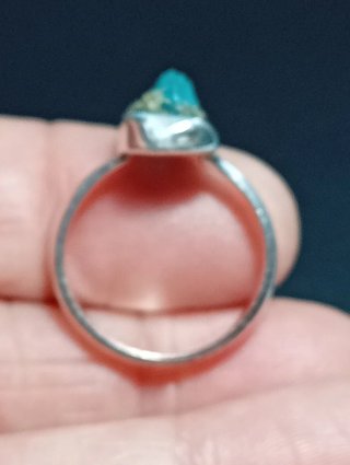 Anillo Plata Ley aguamarina en bruto