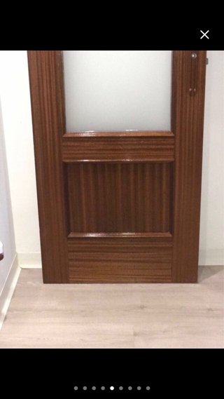 Puerta madera con cristal esmerilado (A negociar)