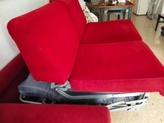 Sofá Cama Rojo Tela