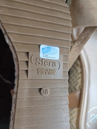 Sandalias cuña beige/marrón