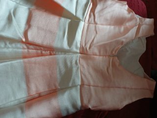Vestido Raso Niña Rosa y Blanco Roto.Talla 15-16.