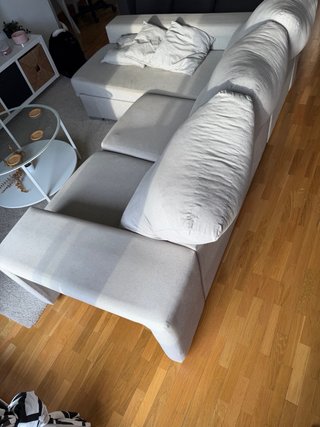 Sofá chaise longue gris/beige