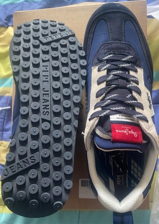 Zapatillas Pepe Jeans Hombre Beige/Azul