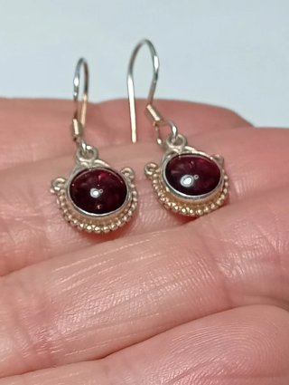 Pendientes Plata Ley Granate
