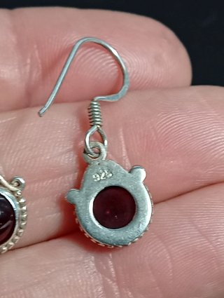Pendientes Plata Ley Granate