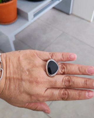 Anillo Plata 925 Negra