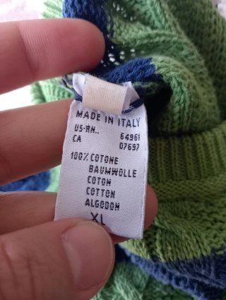 Maglione Benetton trecce blu e verdi