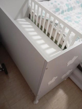 Cuna blanca con colchón