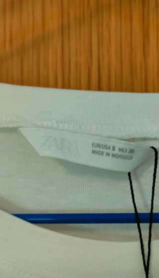 Camiseta Zara Volantes Talla S Blanca Nueva