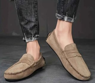 Mocasines de ante penny slip suela antideslizante