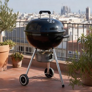 Barbacoa de carbón redonda