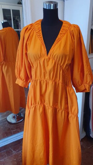 Vestido naranja boho talla S