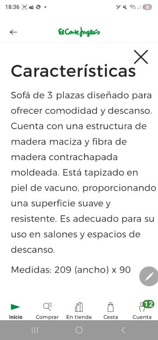 Sofá de Piel Marrón Oscuro Alta Calidad