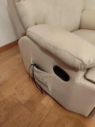 Sillón MASAJES con CALOR reclinable polipiel