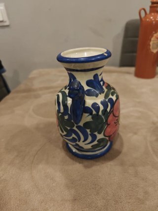 Jarrón Cerámica Artesanal Pintado a Mano