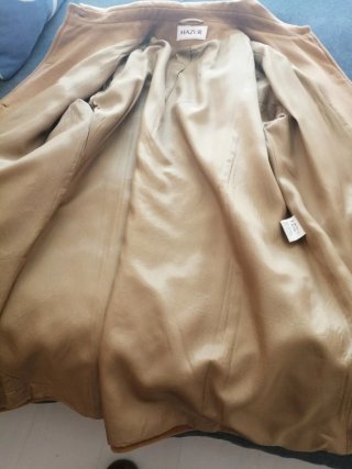 Abrigo lana y cashmere beige