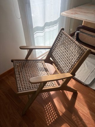 Sillón Kave Home Grignoon Madera y Mimbre