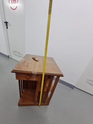 Mesa Auxiliar Librero Madera y Cristal