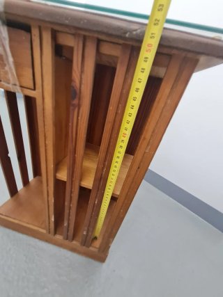 Mesa Auxiliar Librero Madera y Cristal