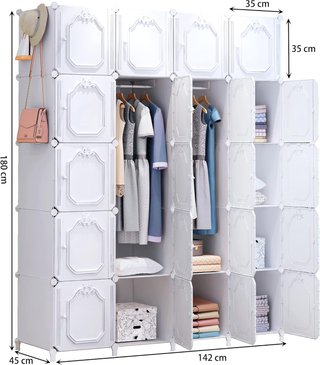 Armario modular 20 cubos 180x142x45 cm