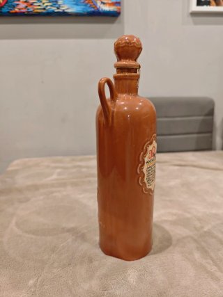 Botella Gin Rives Cerámica Marrón Coleccionismo