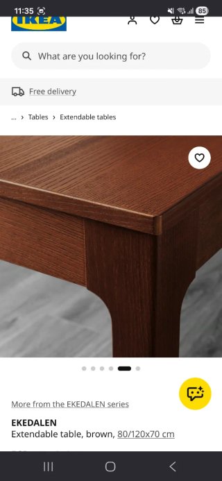 Mesa comedor extensible IKEA EKEDALEN