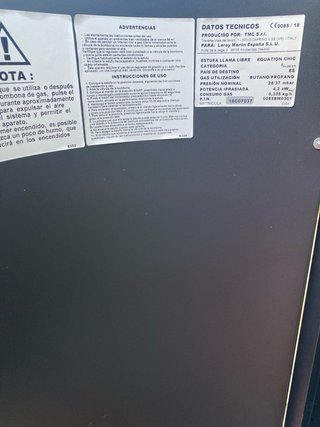 Estufa de gas Equation llama azul
