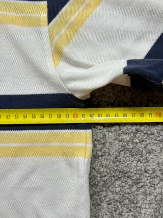 Tommy Hilfiger polo rayas navy amarillo XL