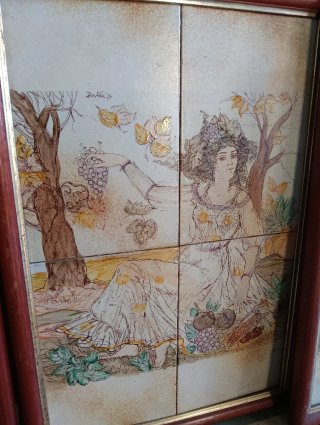 4 Quadri Stagioni Liberty Art Nouveau, mattonelle
