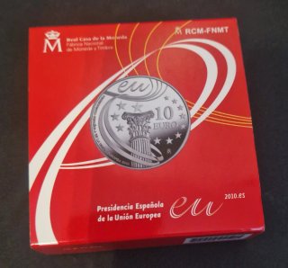 Moneda Plata 10 Euro Presidencia Española UE 2010