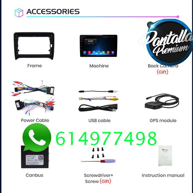 Radio Pantalla CARPLAY GPS USB para Audi TT
