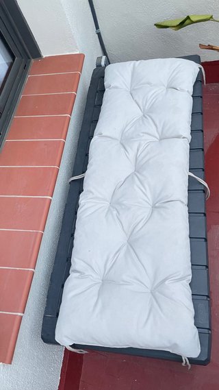 2 Cojínes banco exterior IKEA KUDDARNA beige/gris